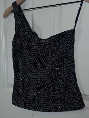 Vintage Y2K Formula X One shoulder Top with  Tiny Shimmering Studs Size Large